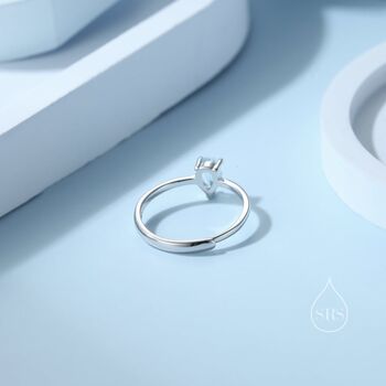 Sterling Silver Natural Blue Topaz Droplet Ring, 2 of 12