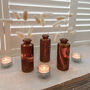 Three Pressed Glass Bottle Vases Amelie Amber Brown, thumbnail 1 of 6