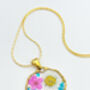 Necklace With Daisies And Pink Flowers In Silver Or Gold, thumbnail 4 of 12
