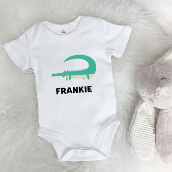 Crocodile Babygrow Personalised With Name, 3 of 8