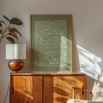 Piano Man Billy Joel, Song Lyrics Wall Art, 7 of 11