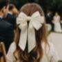 Beatrice Bow Barrette With A Pink Satin Drawstring Bag. Regular Price, thumbnail 1 of 2