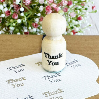 Mini Thank You Rubber Stamp For Crafting And Cards, 2 of 7
