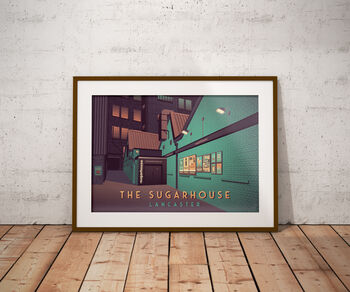 The Sugarhouse Lancaster Travel Poster Art Print, 6 of 8