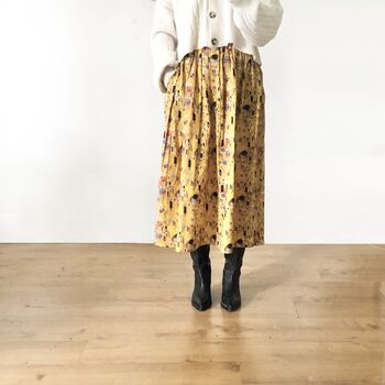 The Kiss Cotton Midi Skirt, Art Print Skirt, 2 of 5