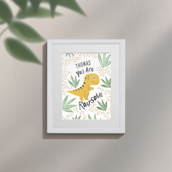 Personalised Dinosaur Children’s Nursery Framed Print, 3 of 10