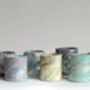 Handmade Japanese Ceramic Marble Mug Aqua X Pink, thumbnail 6 of 7