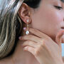 Elegant Baroque Pearl Gold Plated Dangle Drop Earrings, thumbnail 2 of 4