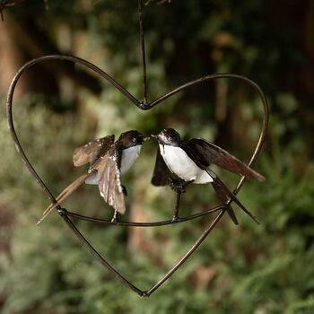 Recycled Metal Love Heart Swallows, 2 of 2