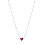 Berry Red Enamel Heart Necklace, thumbnail 1 of 3