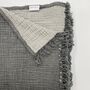 Izmir Flannel Luxury Blanket Oyster Grey And Ecru, thumbnail 7 of 9
