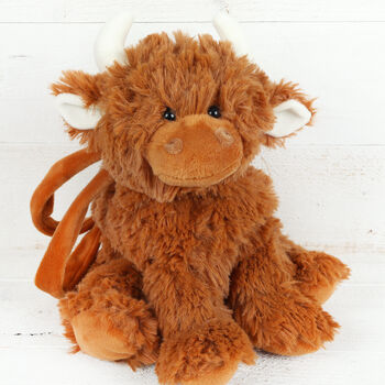 Scottish Highland Brown Cow Bag And Hand Puppet, Boxed, 2 of 8