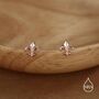 Sterling Silver Fleur De Lis 16 G Threaded Flat Back Earrings, thumbnail 5 of 11