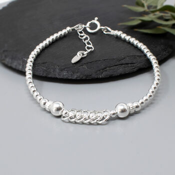 60th Birthday Beaded Rings Bracelet Sterling Silver, 2 of 5
