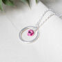 Sterling Silver Eternity Circle And Birthstone Necklace, thumbnail 1 of 5