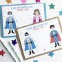 Twins Superhero Thank You Note Cards, thumbnail 1 of 5