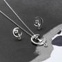 Sterling Silver Cat And Crescent Necklace, thumbnail 4 of 5