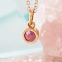Ruby Rose/Gold Plated Silver July Birthstone Necklace, thumbnail 2 of 6
