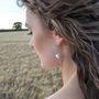 Chloe Single Pearl Bridal Earrings, thumbnail 3 of 3