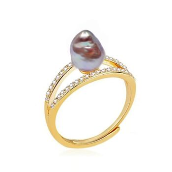 Zircon Purple Baroque Pearl Ring, 3 of 5