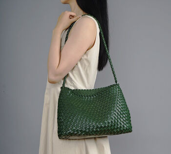 Hand Weaving Vegan Leather Shoulder Bag, 4 of 12