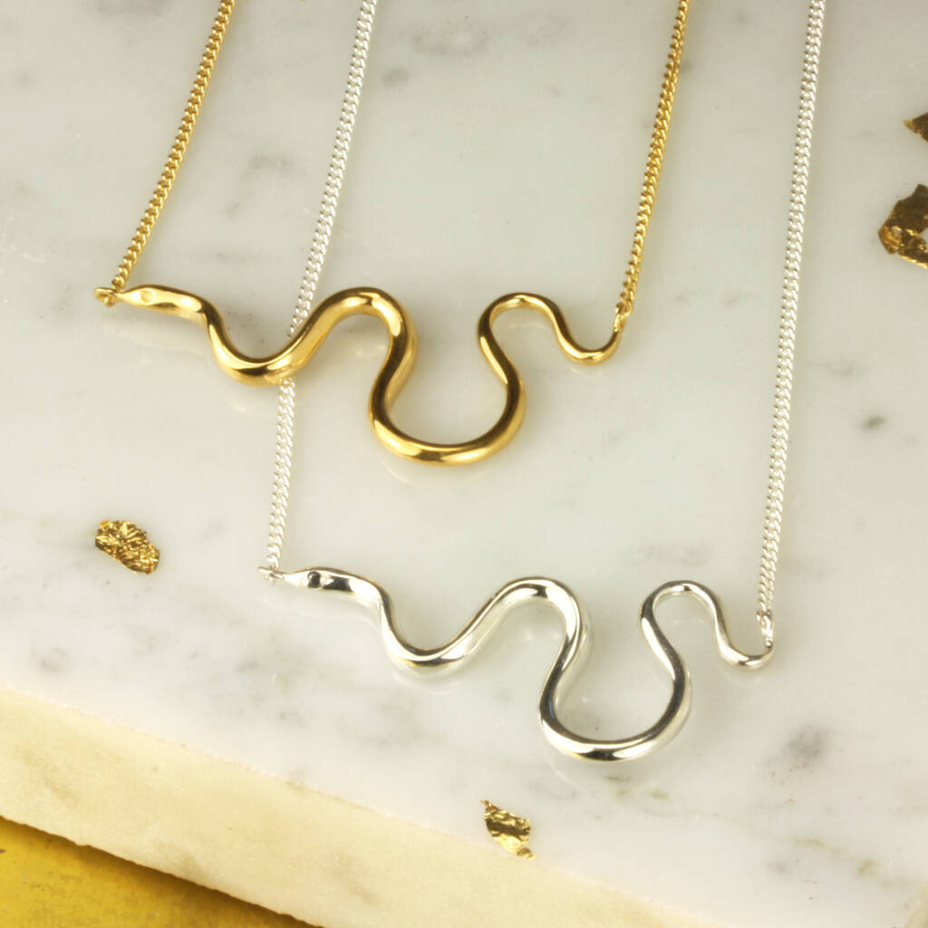 Snake Necklace With Optional Diamonds By Jana Reinhardt