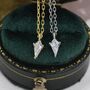 Sterling Silver Extra Tiny Rhombus Kite Cz Necklace, thumbnail 6 of 12