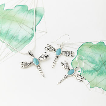 Turquoise Dragonfly Earrings, 3 of 9
