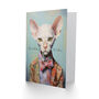 Stylish Sphinx In Suit Cat Lover Wishes Birthday Card, thumbnail 2 of 4