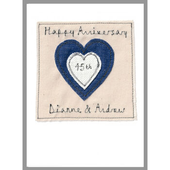 Personalised Sapphire Wedding Anniversary Card, 6 of 12
