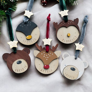 Personalised Wooden Robin Christmas Decoration – My First Christmas Bauble, 3 of 9