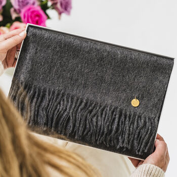 Personalised Charcoal Pure Cashmere Scarf, 6 of 9