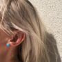 Turquoise Gemstone 925 Sterling Silver Stud Earrings, thumbnail 2 of 4
