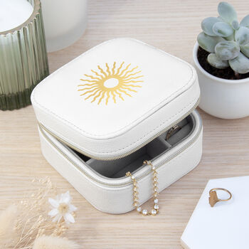 Customisable Sun White Travel Jewellery Case, 5 of 10