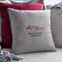 Personalised Ruby Anniversary Embroidered Cushion, thumbnail 3 of 8