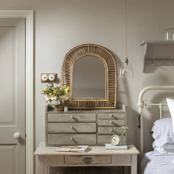 Bamboo Cane Arched Wall Mirror, 2 of 4