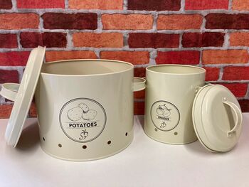 Cream Metal Onion Storage Tin – 19.5cm, 7 of 9