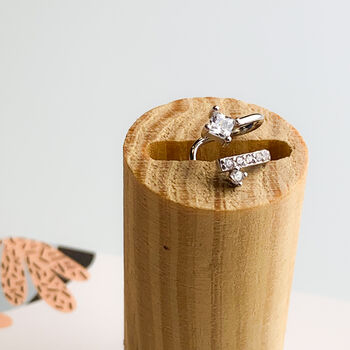 Sterling Silver Crystal Double Bar Ear Cuff, 3 of 4