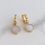 The Hexagon Moonstone Gold Plated Gemstone Earrings, thumbnail 4 of 7