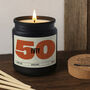 50th Birthday Black Scented Candle • Fifty • Fiftieth Birthday • Gift Box, thumbnail 1 of 2