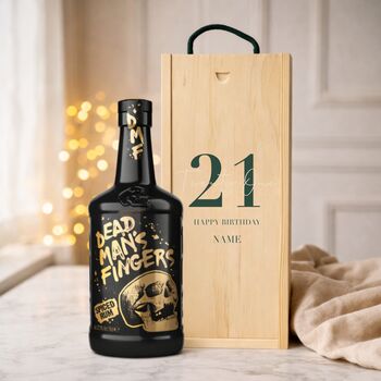 Personalised 21st Birthday Rum Gift Set With Custom Lid, 4 of 11