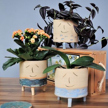Personalised Smiley Face Stoneware Planter Fish Design, 7 of 9