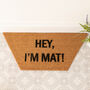 Hey I’m Mat Half Hex Shaped Doormat, thumbnail 1 of 3