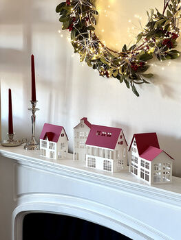 Cherry Red Christmas Village, Set 01, 3 of 6