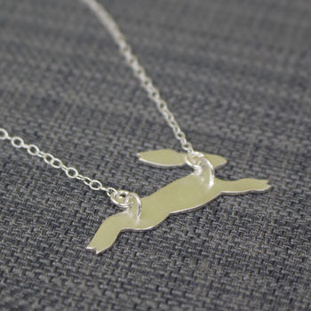 Sterling Silver Watercolour Baby Hare Necklace, 4 of 4