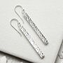 Sterling Silver Hammered Bar Earrings, thumbnail 5 of 11