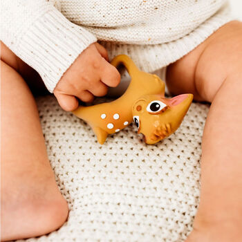 Natural Rubber Fawn Deer Teether Wrist Toy, 2 of 6