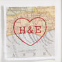 Personalised Embroidered Heart Map Picture, thumbnail 4 of 6