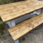 Reclaimed Dining Bench A Frame Legs Painted, thumbnail 7 of 8