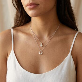 Circle Charm Necklace Silver, 6 of 8